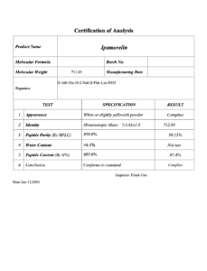 Ipamorelin COA